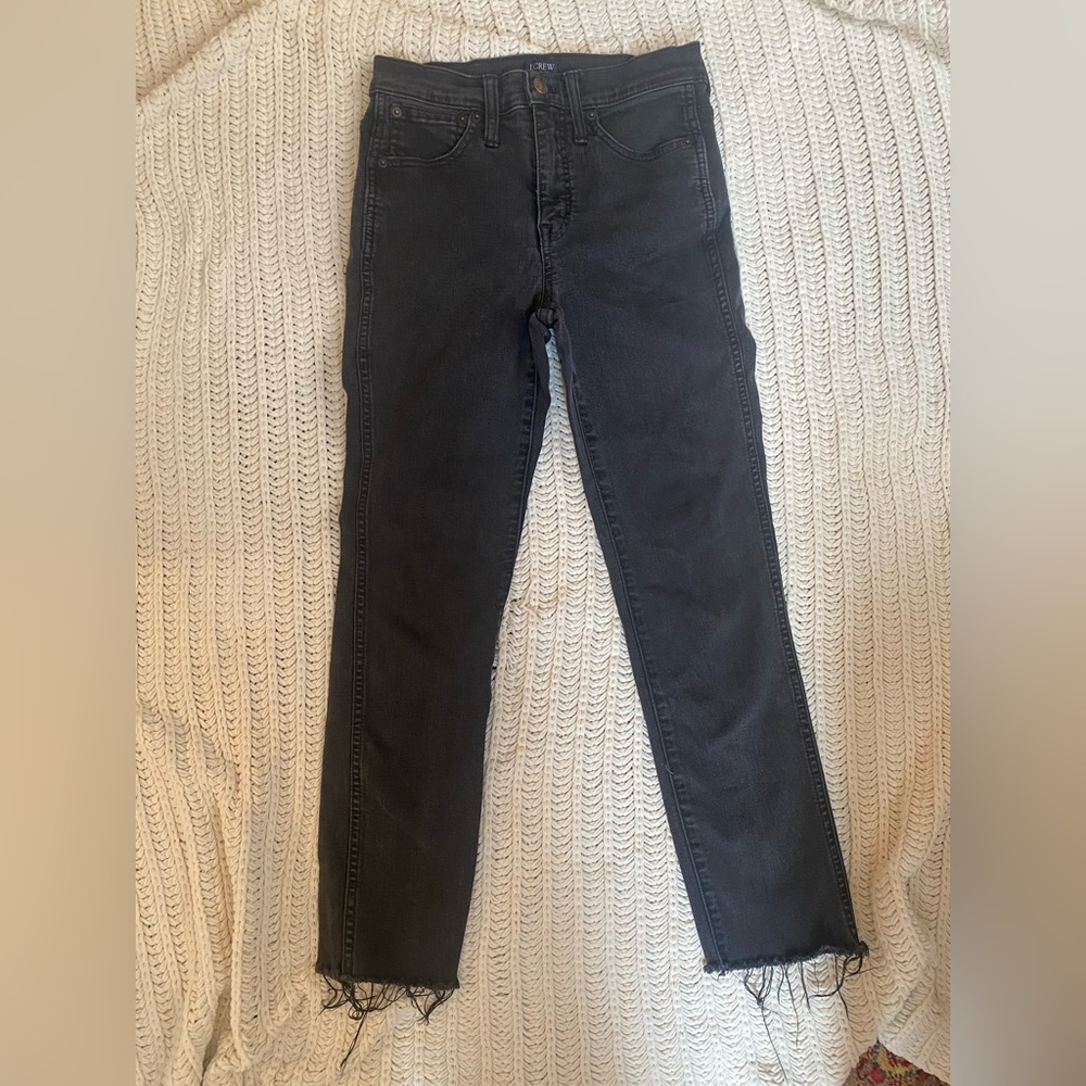 J Crew Fitted Black Denim - Raw Hem